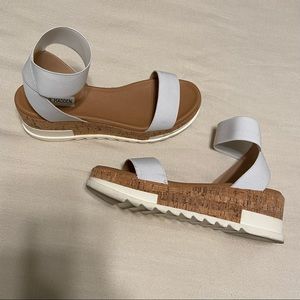 Steve Madden Elba Wedge Strappy Sandal - White
